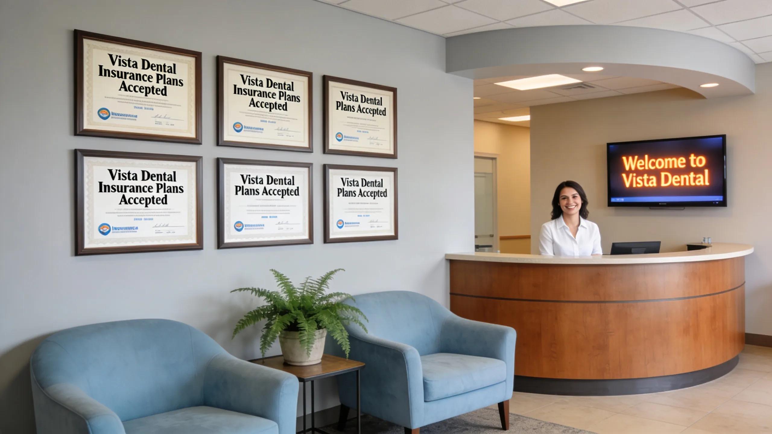 Dental office showcasing accepted insurance plans, emphasizing trust and accessibility