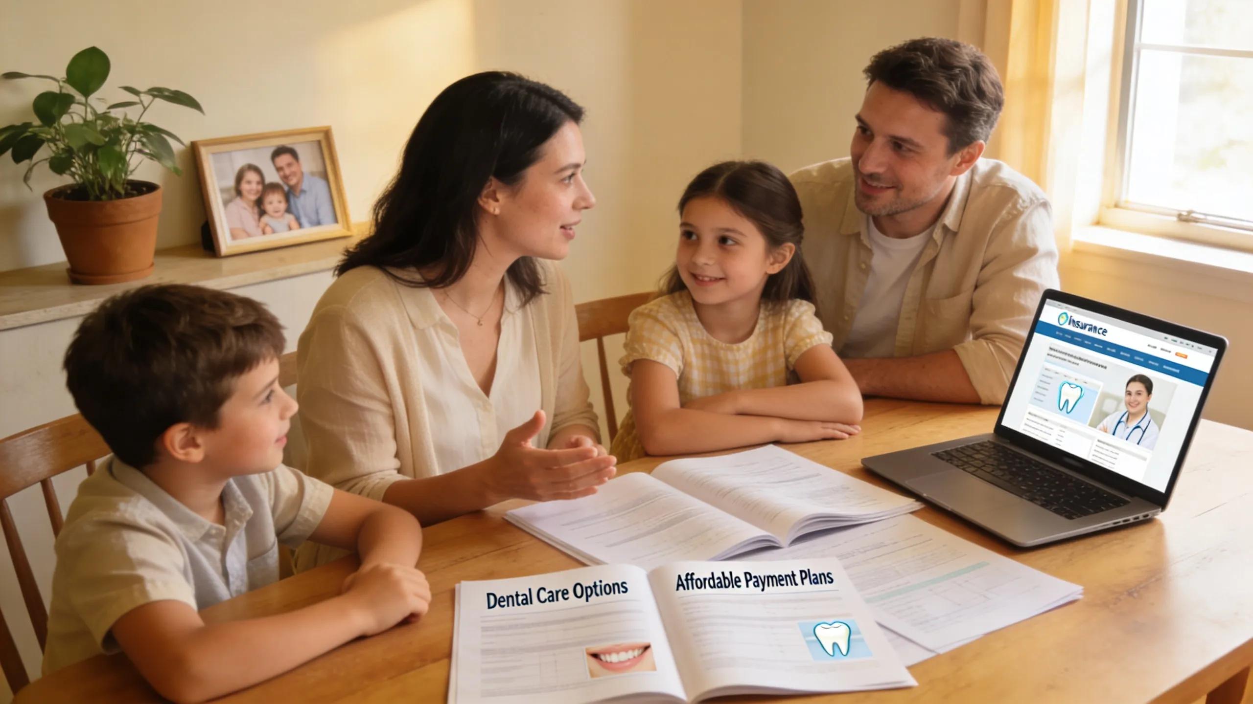 Family discussing dental payment plans at home to ensure affordable dental care