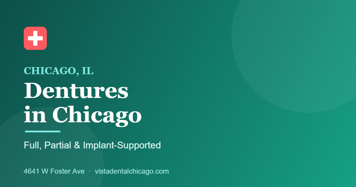 Full and partial dentures options at a dentures Chicago dental office, Vista Dental