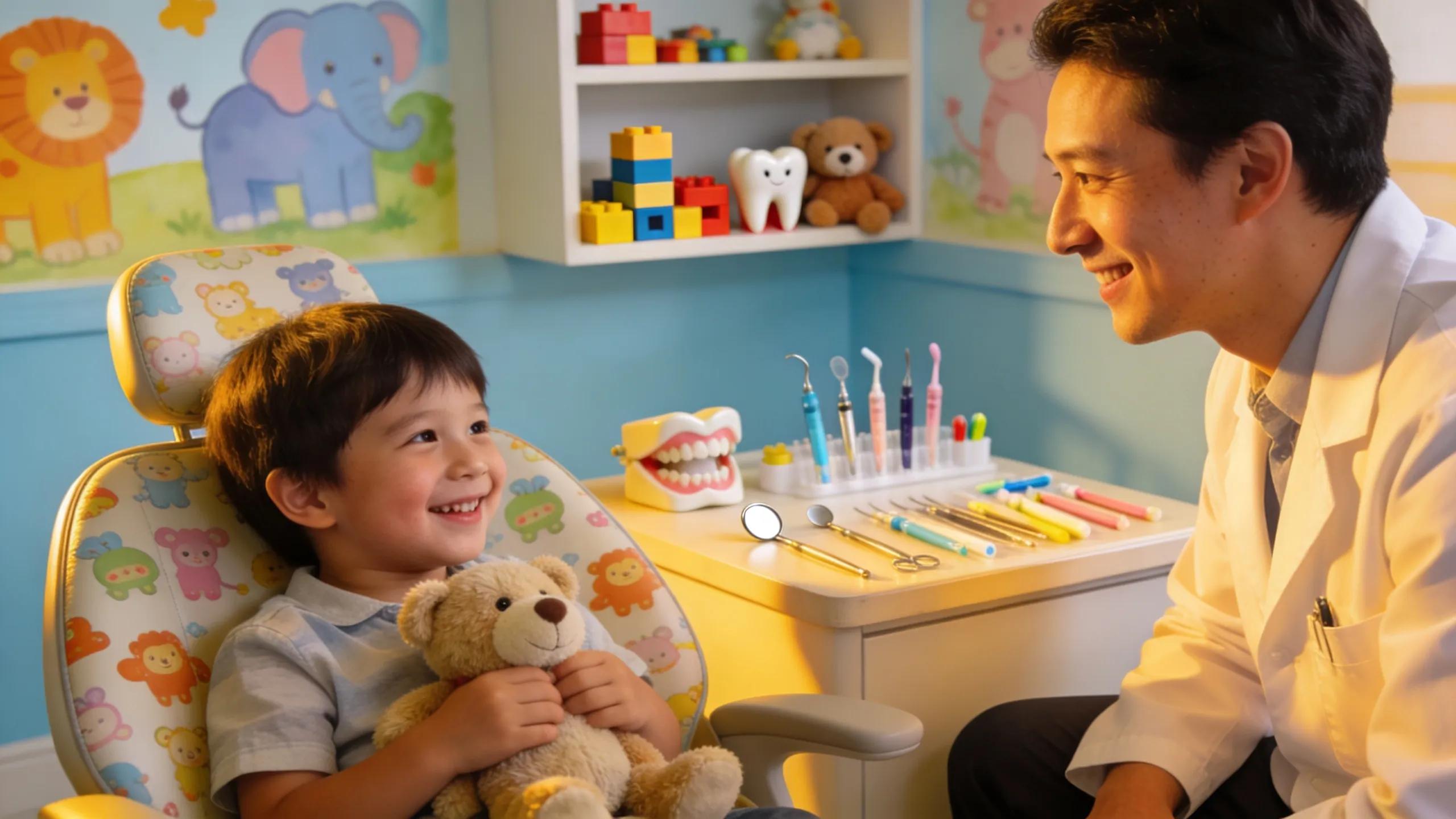 Child enjoying a friendly pediatric dental visit in a welcoming office setting