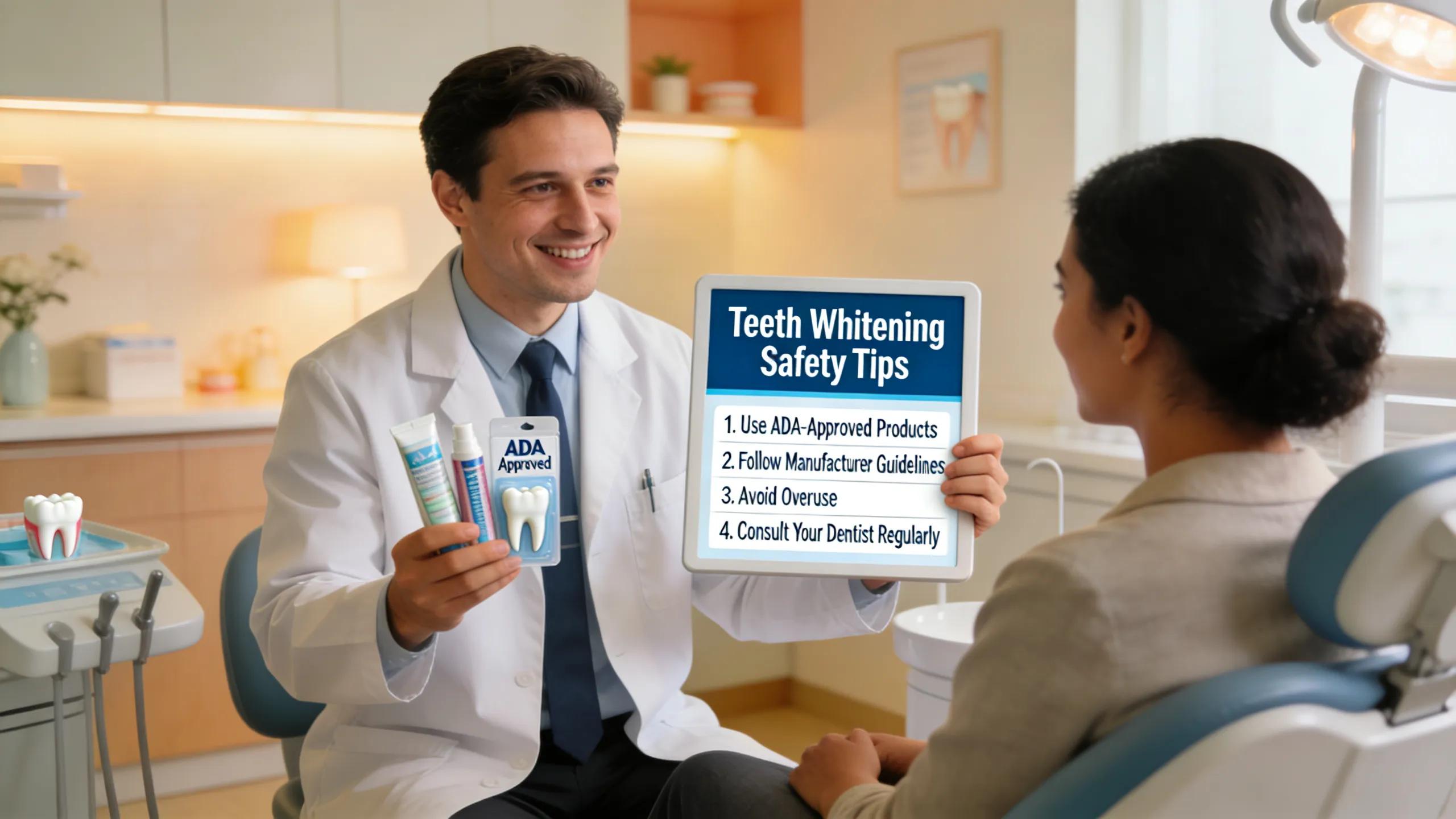 Safety tips for professional and at-home teeth whitening procedures