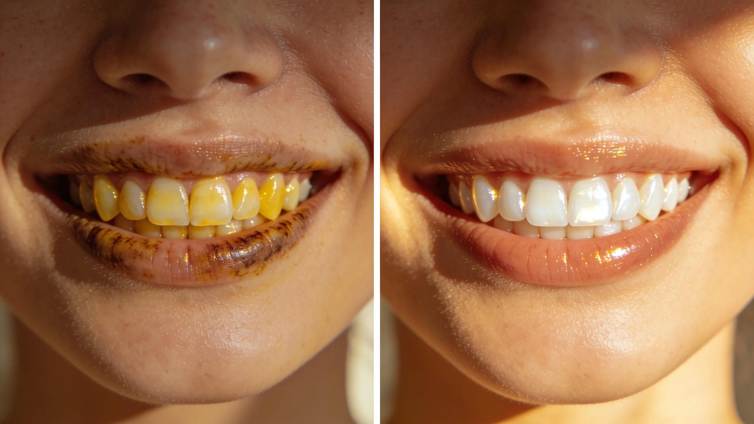 Before-and-after images of cosmetic dental procedures highlighting successful results
