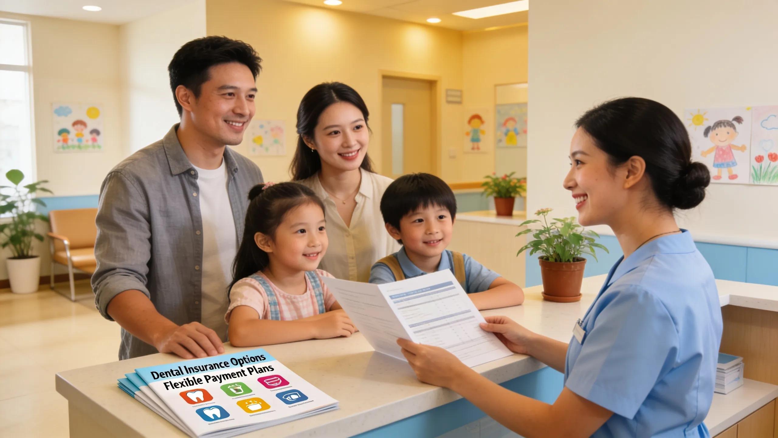 family discussing dental care affordability with clinic staff