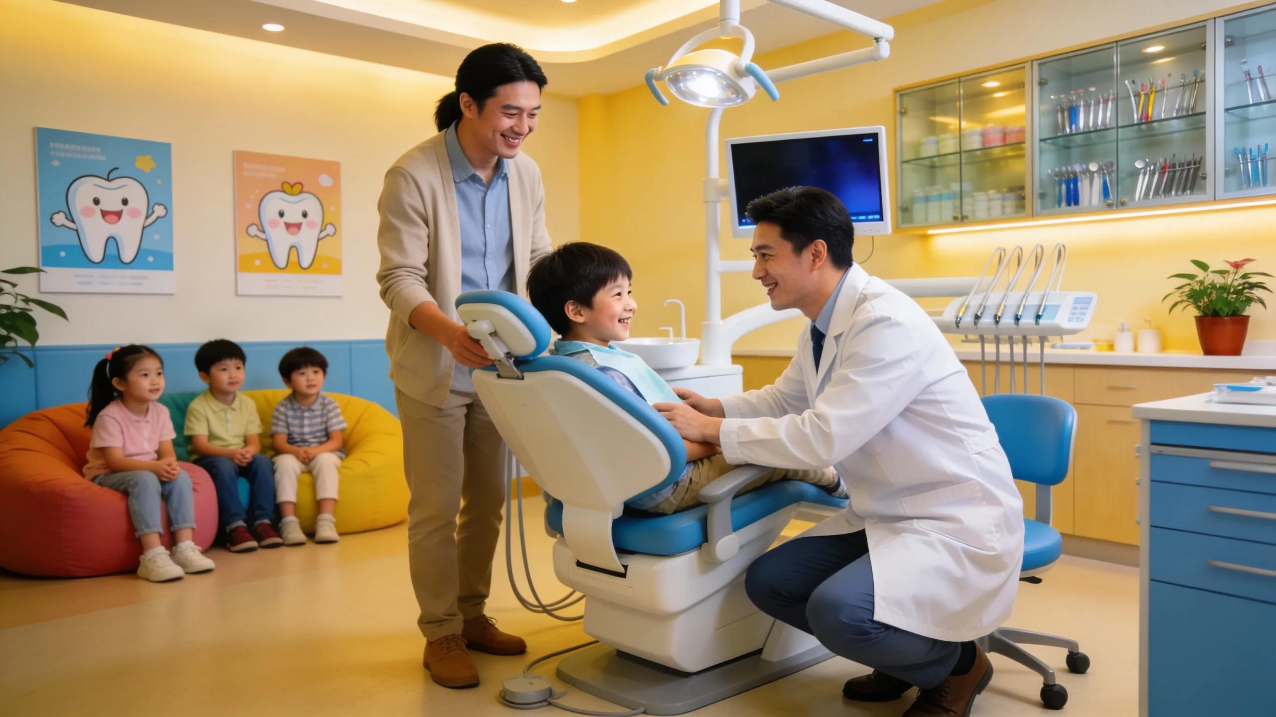 Friendly dentist providing family dental care in a welcoming office environment