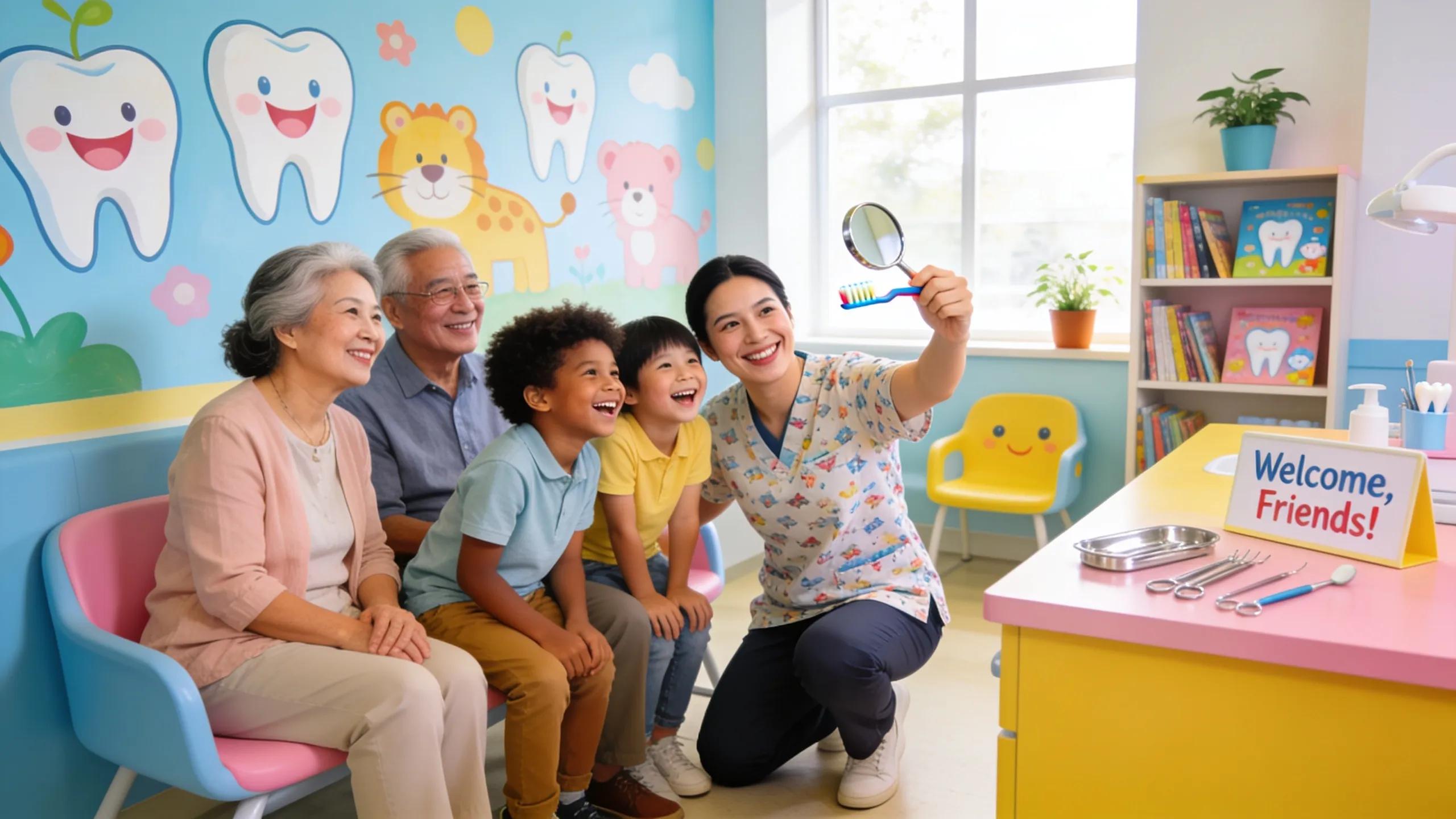 Family visiting a dentist in Skokie for comprehensive family dentistry services